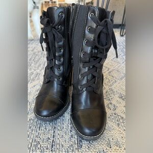 BCBGeneration black combat heel boots